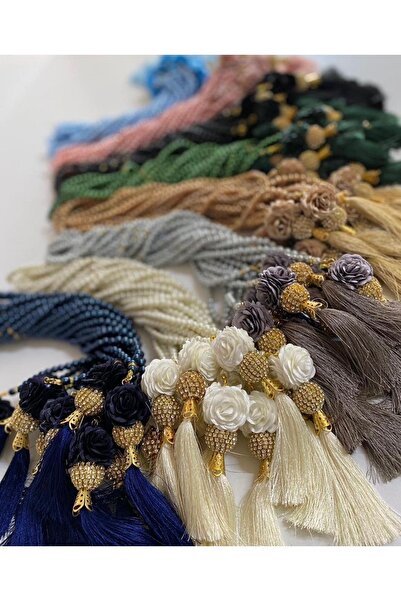 çeyizlik setim 10 Adet Taşlı Toplu İnci Tesbih Karışık Renkte