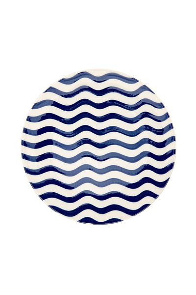 Tulü Porselen Blue Tulle Porcelain Panerea Serving Plate - 25 cm