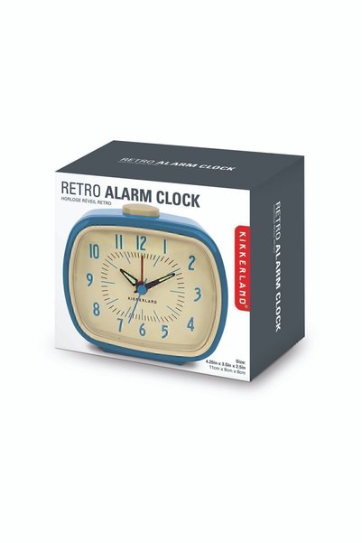 Genel Markalar Metal Retro Alarmlı Çalar Saat Analog Mavi Retro