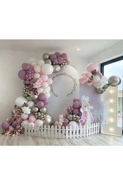 Öztürkpartievi Retro Powder Pink Balloon Chain