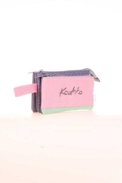 KAUKKO K2676 Model Gray Dots Accordion Hat Pencil Bag