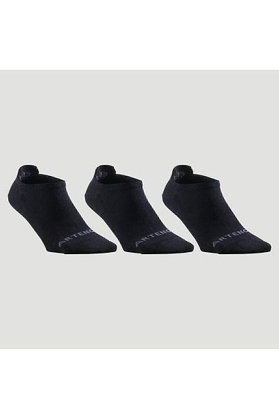Decathlon Унисекс тенис чорапи Artengo - къси до глезена - 3 чифта - черни - 160 рупии