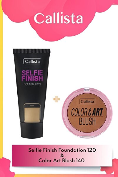 Callista Selfie Finish Fondöten 120 Açık Bej & Color Art Blush Allık 140 Bron...