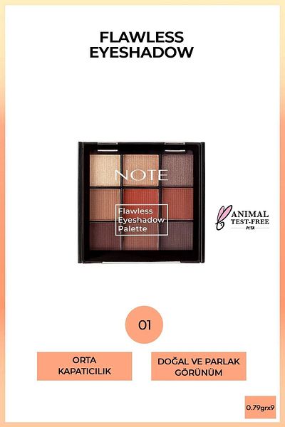 NOTE 01 Flawless Eyeshadow Matte and Shimmering Powder Eyeshadow Palette in Vibrant Colors