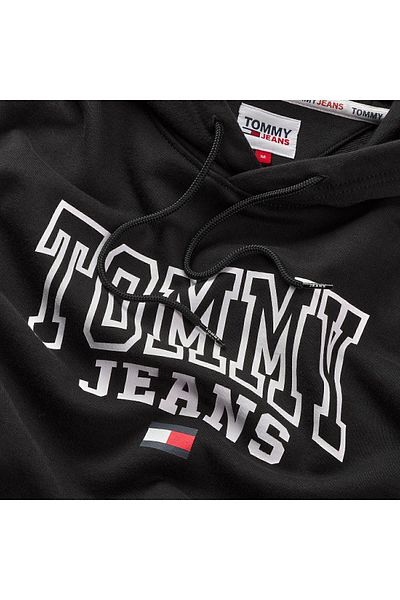 Tommy Hilfiger Men's Brand Flaged and Signed Black Sweatshirt Suitable for Daily Use Dm0dm16792-bds