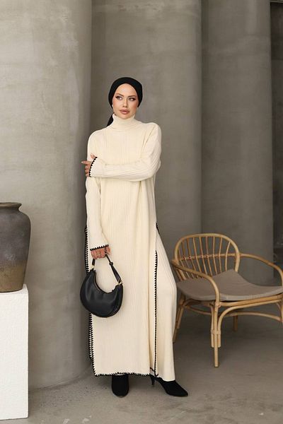 Neşeli Butik Nms020 - Women's Tunic and Trousers Set, Hijab Collar