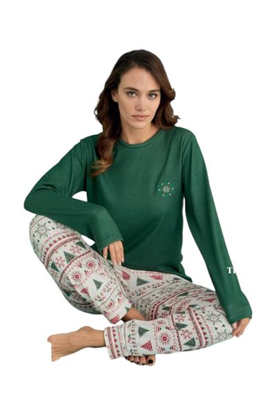 Mihra Patterned Women's Thermal Personality Pajama Set