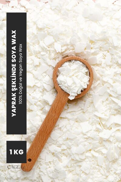 Cageartstudio 100% Doğa Golden Soya Wax, Flake Yaprak Şeklinde Organik Soya Wax 1 Kg -Mum Yapma Malzemesi