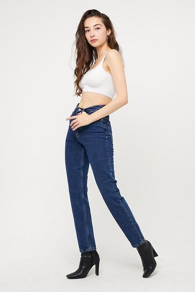 XRAY JEANS Pantaloni de blugi albaștri pentru femei Mom cu talie înaltă