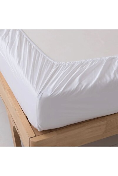 MEKTA HOME Single Person Elastic White Bed Sheet Mktlç-001