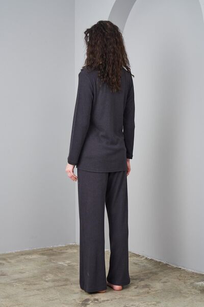 PJS 24575 Kadın Yumoş Düğmeli Pijama Takım