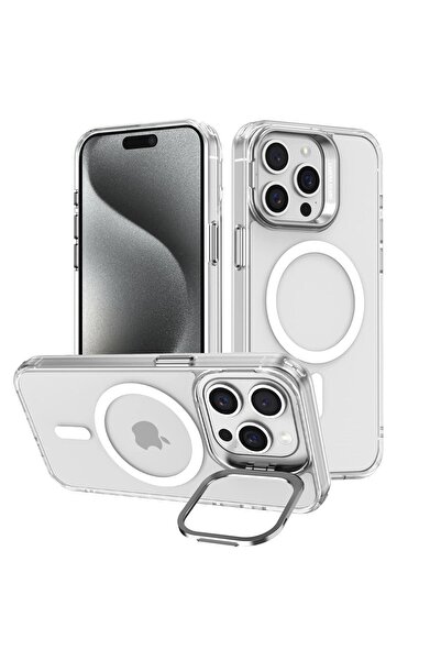 DGN İphone 14 Pro Uyumlu Yarı Saydam Magsafe Lens Koruma Hediyeli Kablosuz Şa...