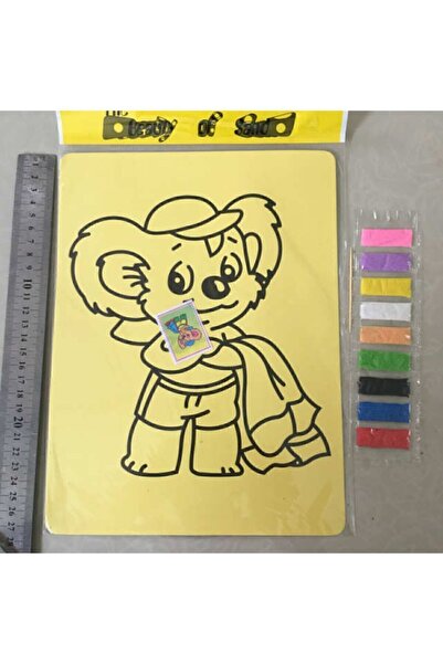 Kuki 25 Ad. A4 Büyük Boy (kız-erkek) Kum Boyama Seti ( Erkek-kız 25 Model 1'er Ad.)