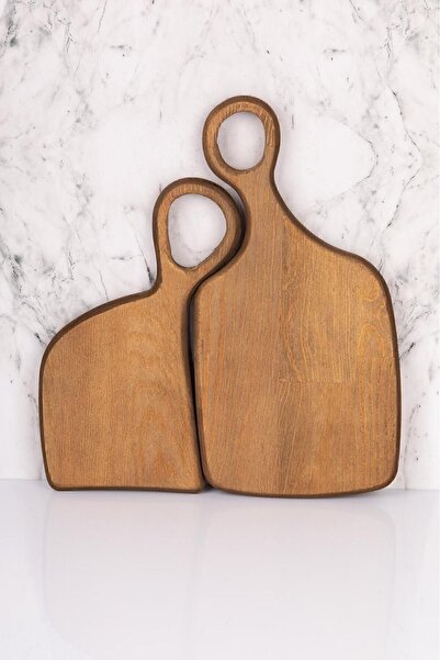 Home لوح تقديم قطع خشبي مكون من قطعتين - حامل عرض