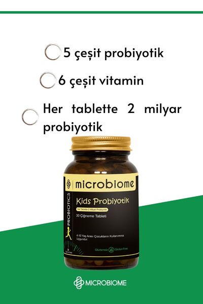 Microbiome Kids Probiyotik Ve Vitamin 30 Çiğneme Tableti - Çocuklar Için Probiyotik Ve & Vitamin