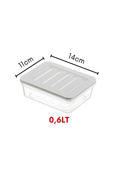NY HOME Freshbox Set of 6 - Gray Storage Container Suitable for Microwave and Diffraction