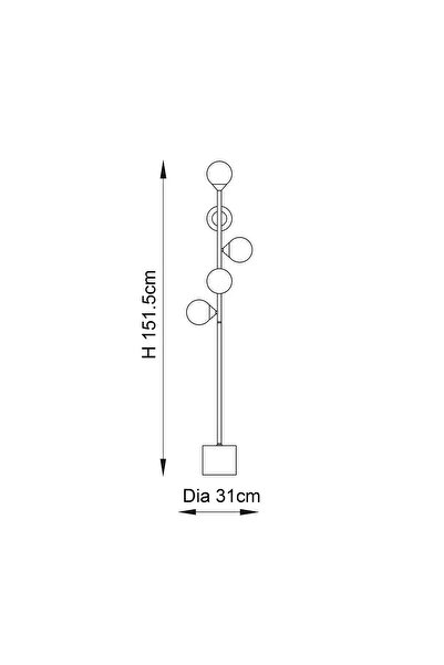 VİSENTE HOME Özel Tasarım 5 Glop Camlı Lambader