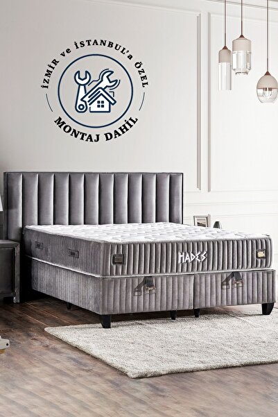Niron Hades Yatak Seti Çift Kişilik Lüks Orta Sert Paket Yaylı Yatak, Üst Sın...