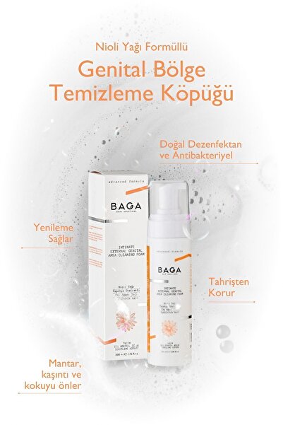 Baga Nioli Yağı Formüllü Ph Dengeleyici Enfeksiyon Giderici Koku Önleyici Genital Bölge Temizleme Köpüğü
