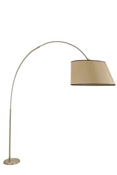 BEMSA HOME Deve Boynu Mat Krom Lambader Kasket Açık Hasır Abajurlu