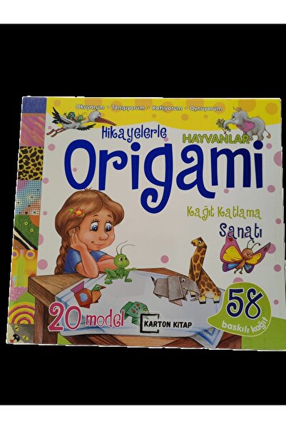 Karatay Yayınları حيوانات اوريغامي مع قصص تغطية الورق فن لعب الأطفال كتاب الن...