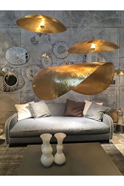 VİSENTE HOME Dövülmüş Sarkıt Pirinç Seti - El Yapımı Avize