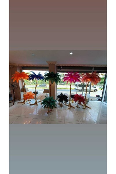 abajur Lambader Deve Kuşu Tüy