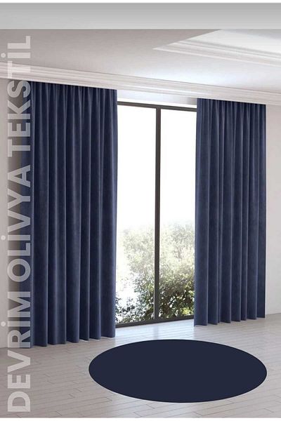DEVRİM OLİVYA TEKSTİL Luxury 1stClass - Dark Navy Blue, Straight Planting Island Fund, Width x Height