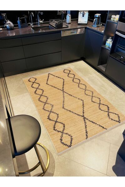 Rugs Modern Halı Mira Hasır Görünümlü Desenli  Dokuma Taban Modern Dekoratif ...