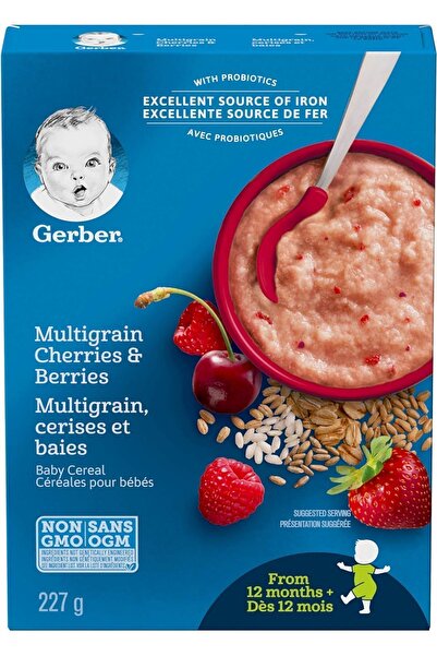 GERBER Cereals-MultiGrain Cherries&Berries-5 tahıllı-Kırmızı meyveler-227 Gr- 12. aydan itibaren- 4.aşama