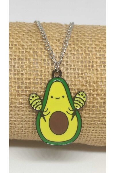 TUNA TAKI & AKSESUAR Mineli Salsacı Avokado Kolye Model 2 Çocuk Kolye Genç Kolye