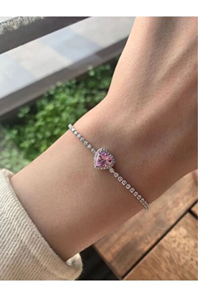 JUPİTER HOME Love Kalp Su Yolu Pandora,s Pembe Kalp Çelik Bileklik 14 Şubat Sevgililer Dogum Günü Hediye