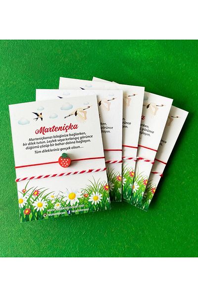 Hepsi Enteresan Fimo Strawberry Martentichks (5 Pieces)