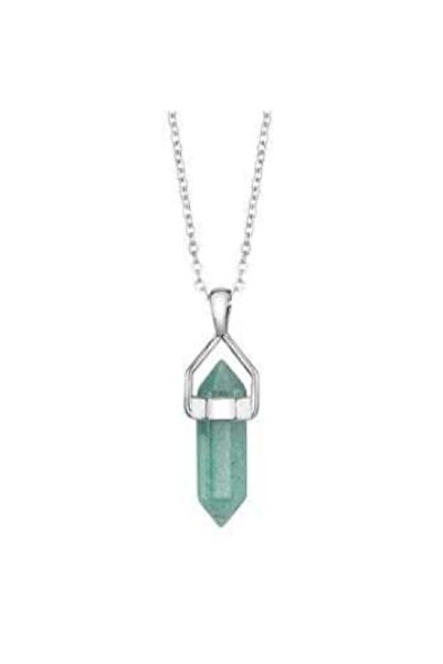 DMA AKSESUAR Aventurine Natural Stone Pendulum Necklace