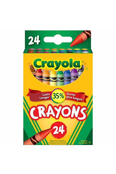 Crayola 24 Colourful Crayons- Amerikan-Nontoxic- 24 Renk Mum Boya Seti