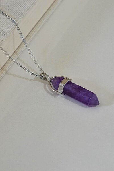 Doğaltaş Mor Kuvars Ametist Çivi Kesim Doğal Taş