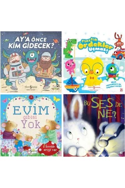 TÜRKİYE İŞ BANKASI KÜLTÜR YAYINLARI Resimli Hikaye Kitapları 4 Kitap Set-Ay'a...