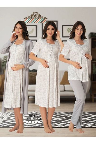 Effort Pijama Women's Gray Effortt Maternity Pregnant Set