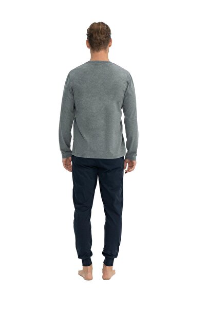 U.S. Polo Assn. U.S. Polo Assn. Erkek Antrasit Melanj Yuvarlak Yaka Pijama Takımı APL KPM.AE.1.ST8.R.8A.OU3.P0.KM11