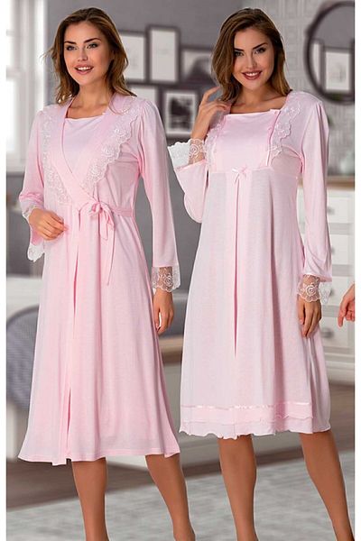 Effort Pijama مجموعة من 4 قطع للحوامل من إيفورت 2020 باللون الوردي مع ميزة الرضاعة الطبيعية السهلة
