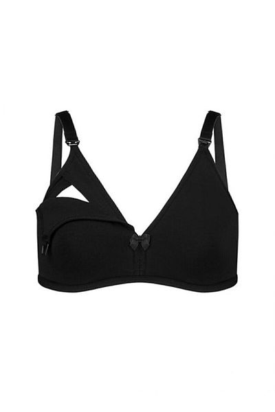 İmer Çamaşır Imer Women's Black Fabric Nursing Bra