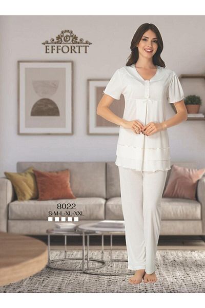 Effortt Set de pijamale de maternitate pentru femei alb