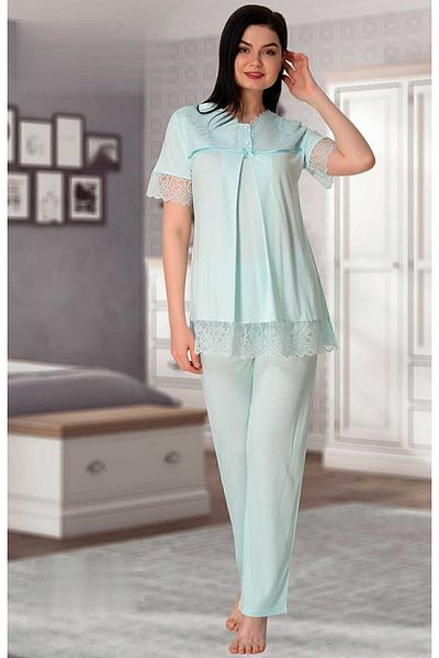 ByLohusa Set de pijamale de maternitate Effortt Blue