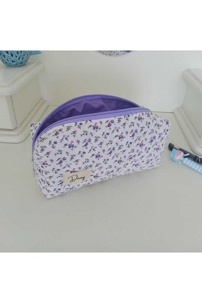 Daisy Crispy Flower Patterned Pencil Bag