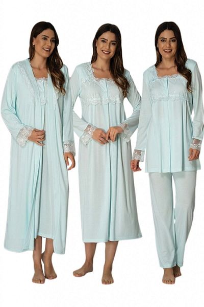 HAMİLE ÇARŞISI Effort Water Green 4-Piece Maternity Set 2405