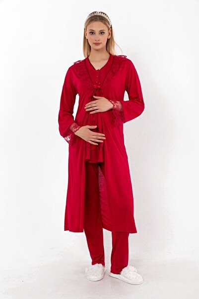 ByLohusa طقم بيجامة للحوامل مع ثوب صباحي من الكرز من Effortt