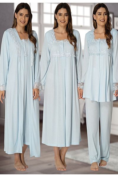 Effortt 2405-m Dressing Gown Nightgown Pajamas