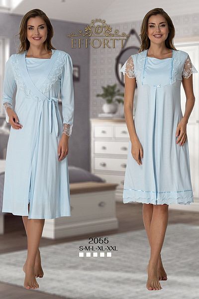 Effort Pijama Set cămașă de noapte de maternitate cu halat de toaletă