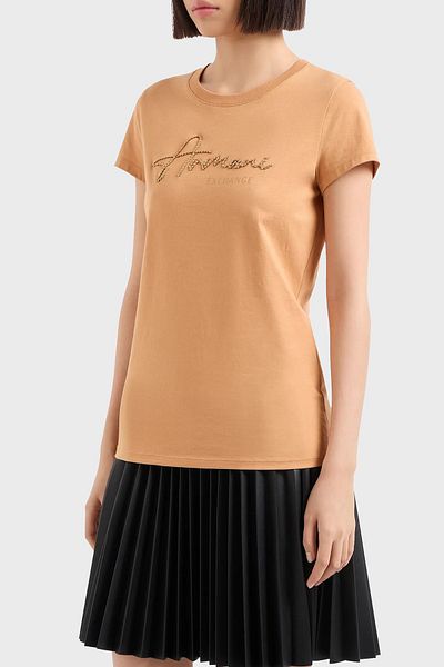 Armani Exchange Βαμβακερό μπλουζάκι με λαιμόκοψη Slim Fit - T SHIRT 6DYT51 YJG3Z 1788