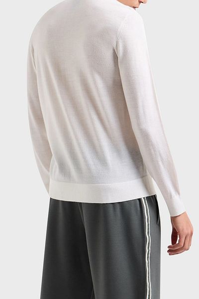 Armani Exchange Pulover pentru bărbați din lână cu gât crew - Pulover cu croiala normală 8NZM5A ZM1YZ 1116